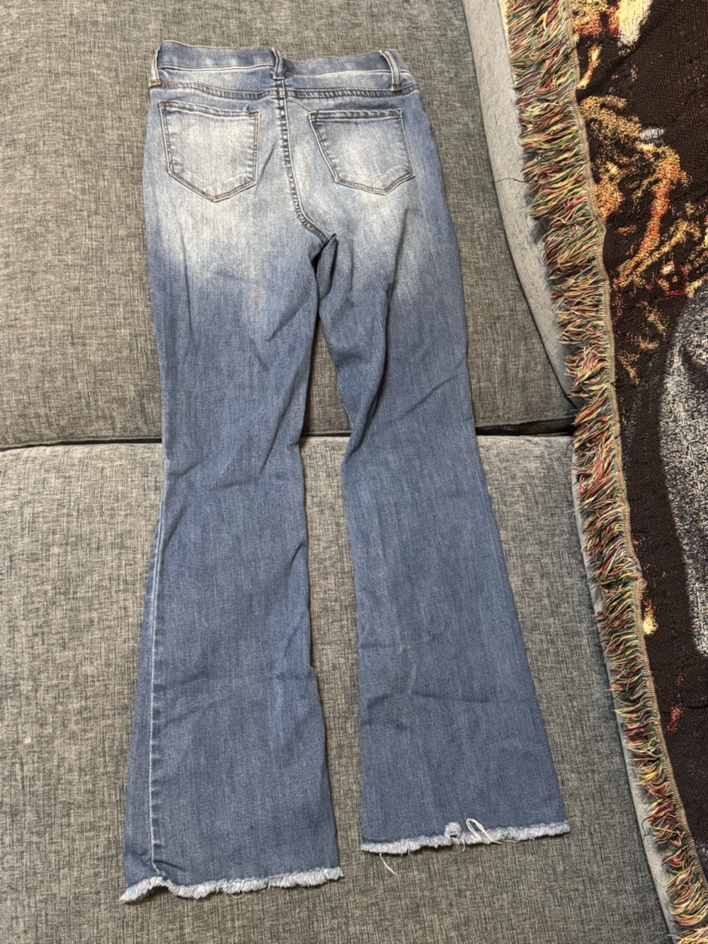 Light Wash Flared Women's Jeans - Blue
